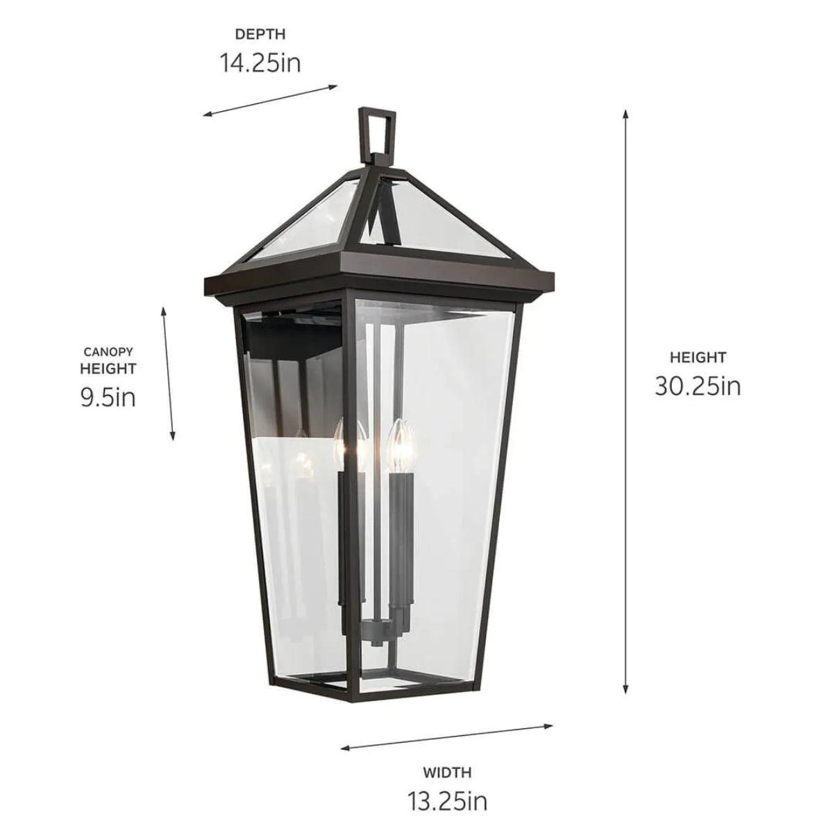 Regence 30" 4-Lights Outdoor Wall Light With Clear Beveled Glass, Bronze Finish - Bees Lighting