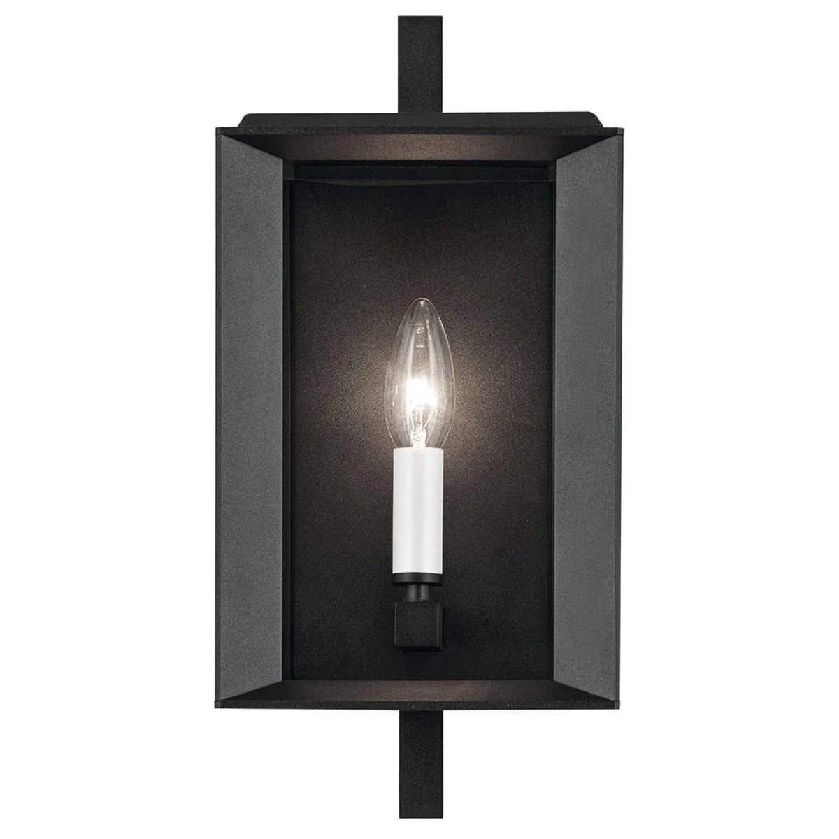 Kroft 14" 1-Light Outdoor Wall Light, Black Finish - Bees Lighting
