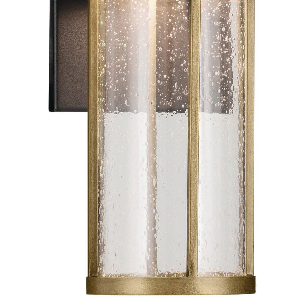 Camillo 12" 1-Light LED Outdoor Wall Light With Clear Seeded Glass, Black Finish - Bees Lighting