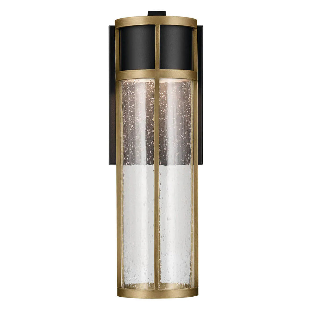 Camillo 16" 1-Light LED Outdoor Wall Light With Clear Seeded Glass, Black Finish - Bees Lighting