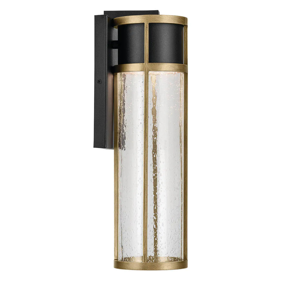 Camillo 16" 1-Light LED Outdoor Wall Light With Clear Seeded Glass, Black Finish - Bees Lighting