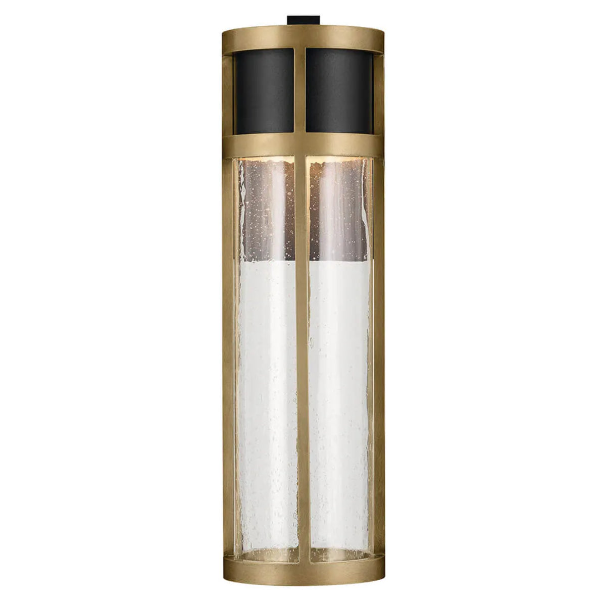 Camillo 20" 1-Light LED Outdoor Wall Light With Clear Seeded Glass, Black Finish - Bees Lighting