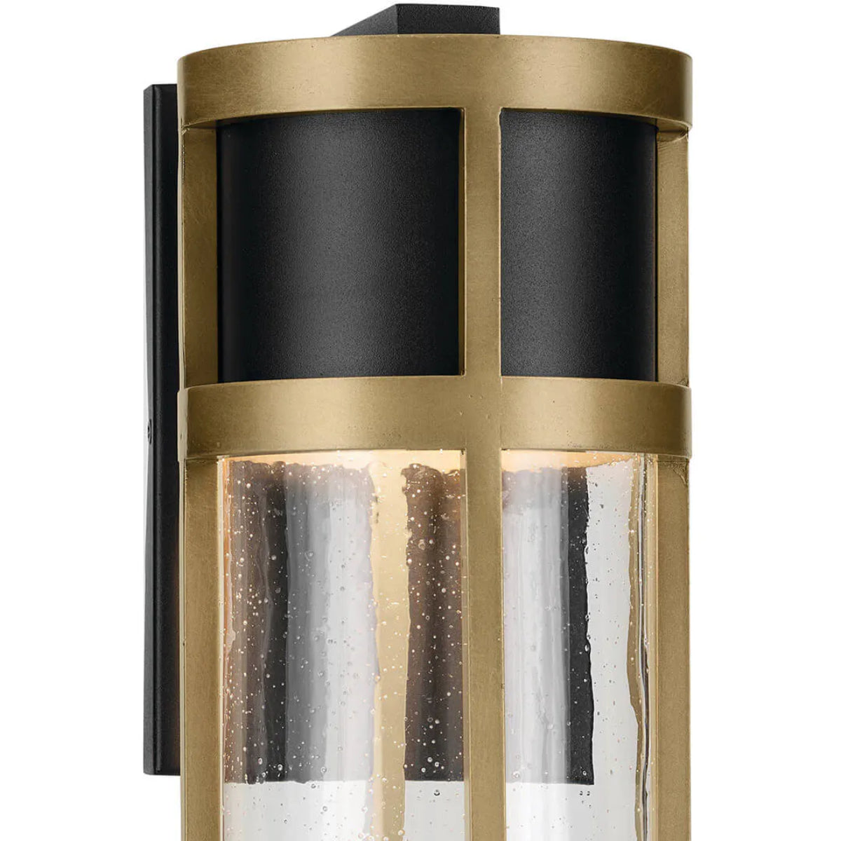 Camillo 20" 1-Light LED Outdoor Wall Light With Clear Seeded Glass, Black Finish - Bees Lighting