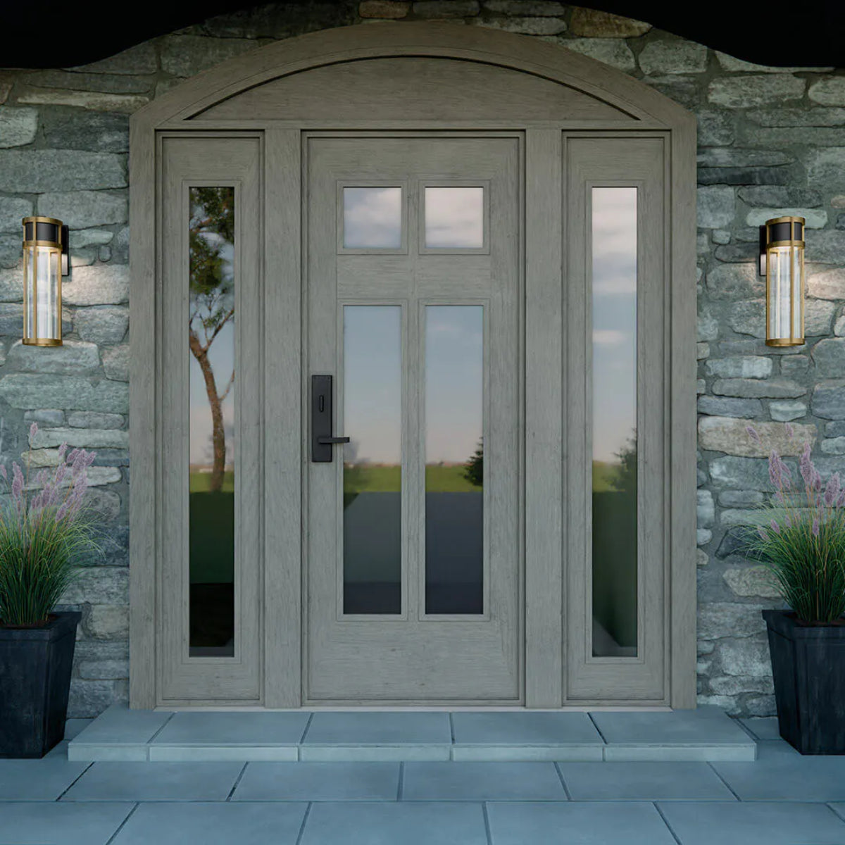 Camillo LED Outdoor Wall Light Black & Brass - Bees Lighting