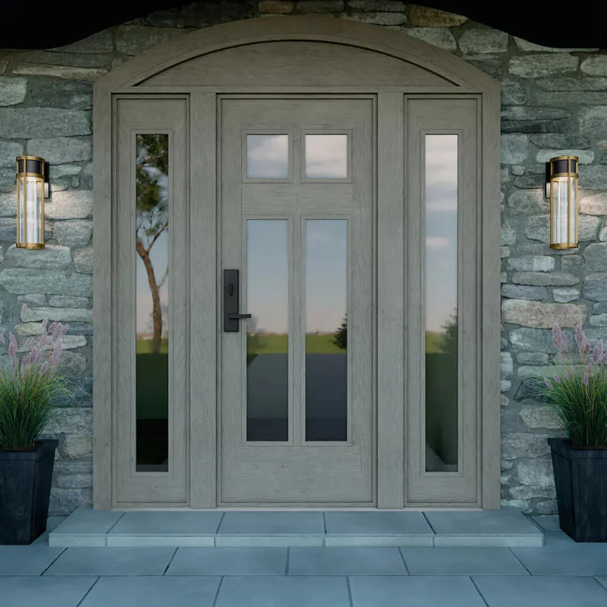 Camillo LED Outdoor Wall Light Black & Brass - Bees Lighting