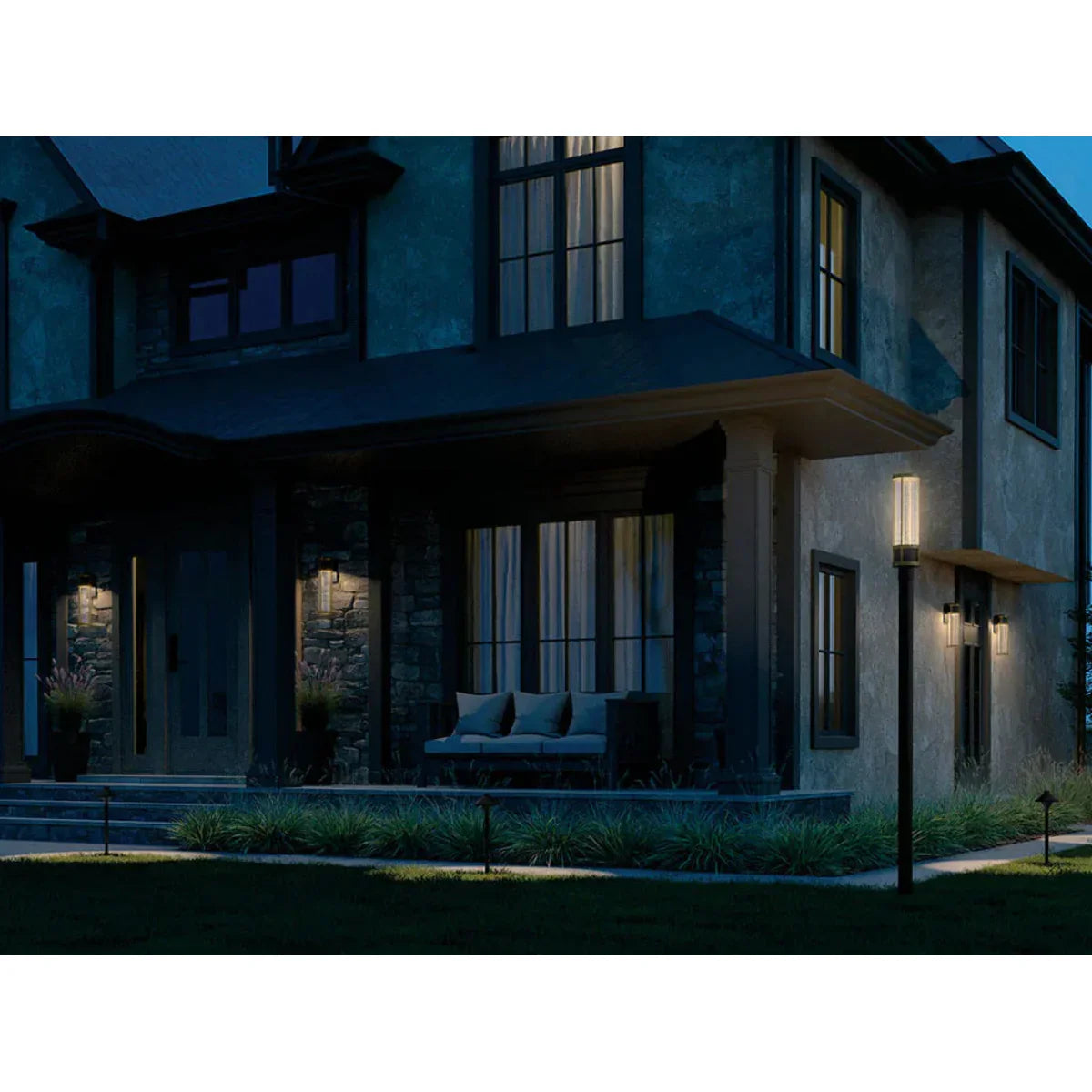Camillo LED Outdoor Wall Light Black & Brass - Bees Lighting