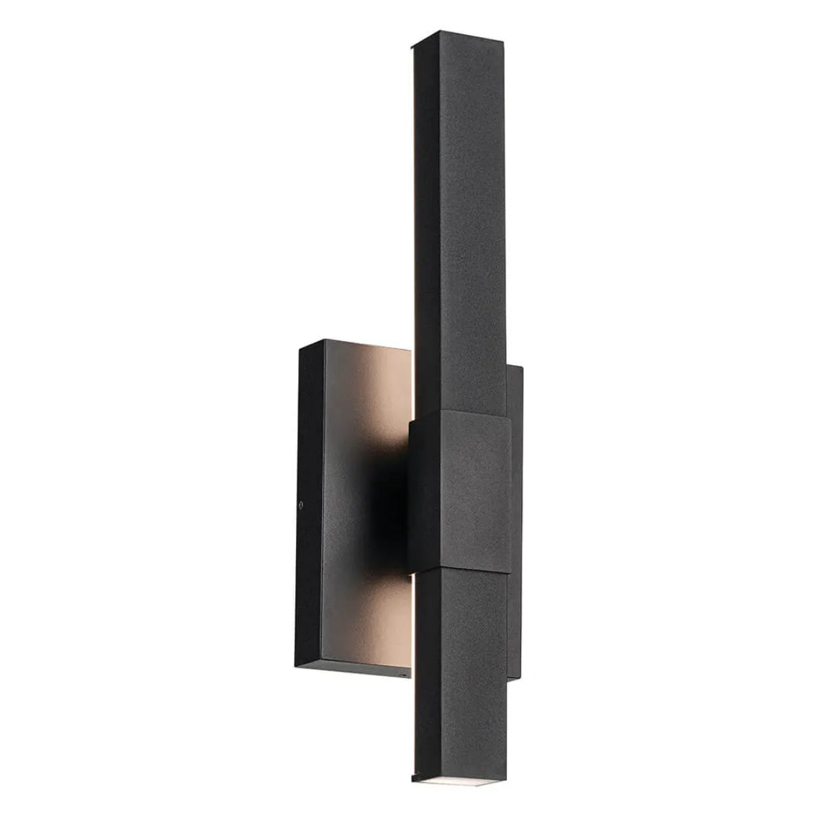 Nocar 16" 1-Light LED Outdoor Wall Light With Clear Acrylic Satin Etched Glass, Black Finish - Bees Lighting