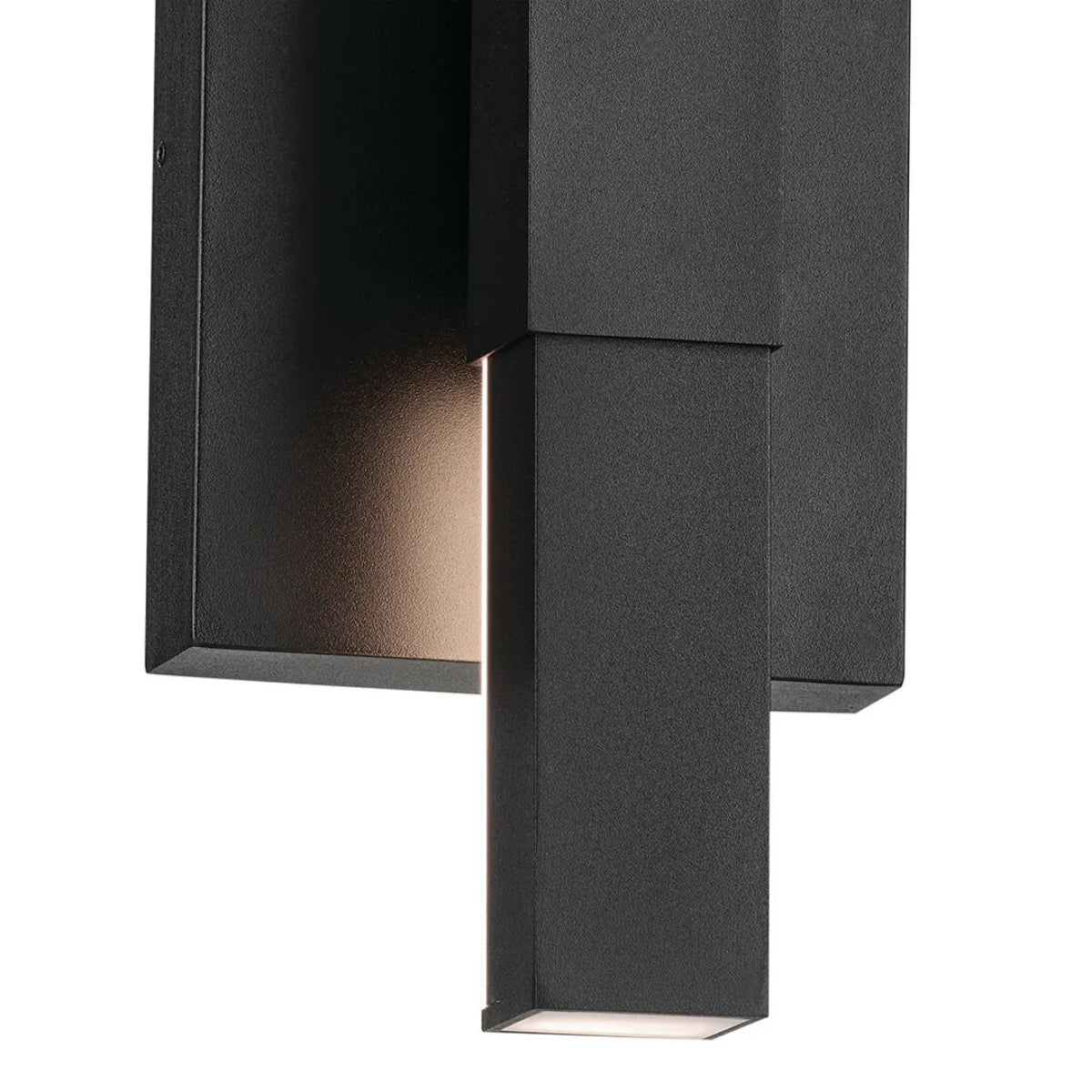 Nocar 16" 1-Light LED Outdoor Wall Light With Clear Acrylic Satin Etched Glass, Black Finish - Bees Lighting