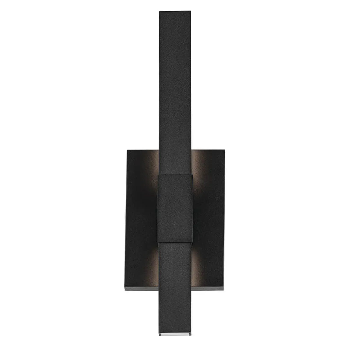 Nocar 16" 1-Light LED Outdoor Wall Light With Clear Acrylic Satin Etched Glass, Black Finish - Bees Lighting