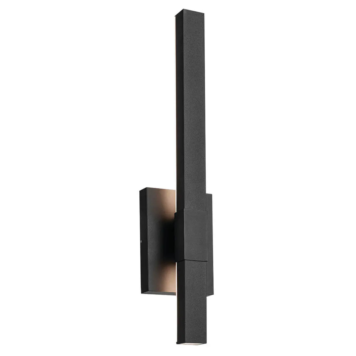 Nocar 22" 1-Light LED Outdoor Wall Light With Clear Acrylic Satin Etched Glass, Black Finish - Bees Lighting