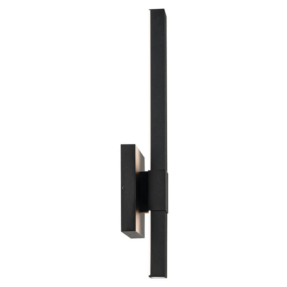 Nocar 22" 1-Light LED Outdoor Wall Light With Clear Acrylic Satin Etched Glass, Black Finish - Bees Lighting
