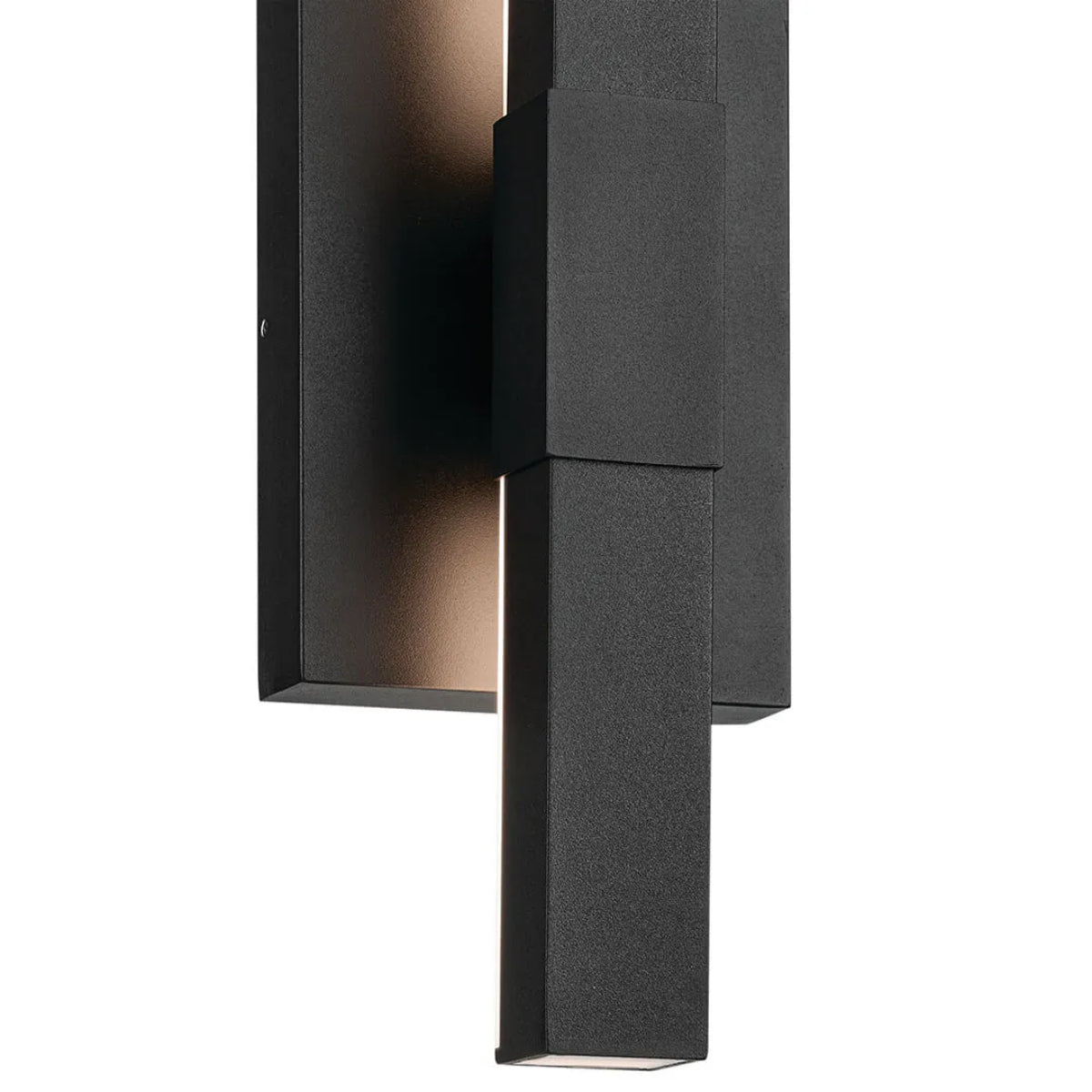 Nocar 22" 1-Light LED Outdoor Wall Light With Clear Acrylic Satin Etched Glass, Black Finish - Bees Lighting