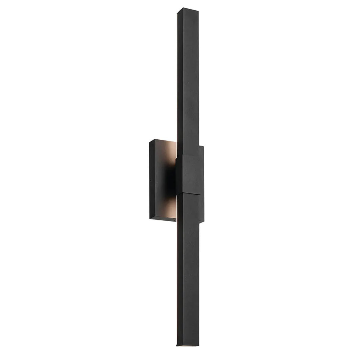 Nocar 30" 1-Light LED Outdoor Wall Light With Clear Acrylic Satin Etched Glass, Black Finish - Bees Lighting