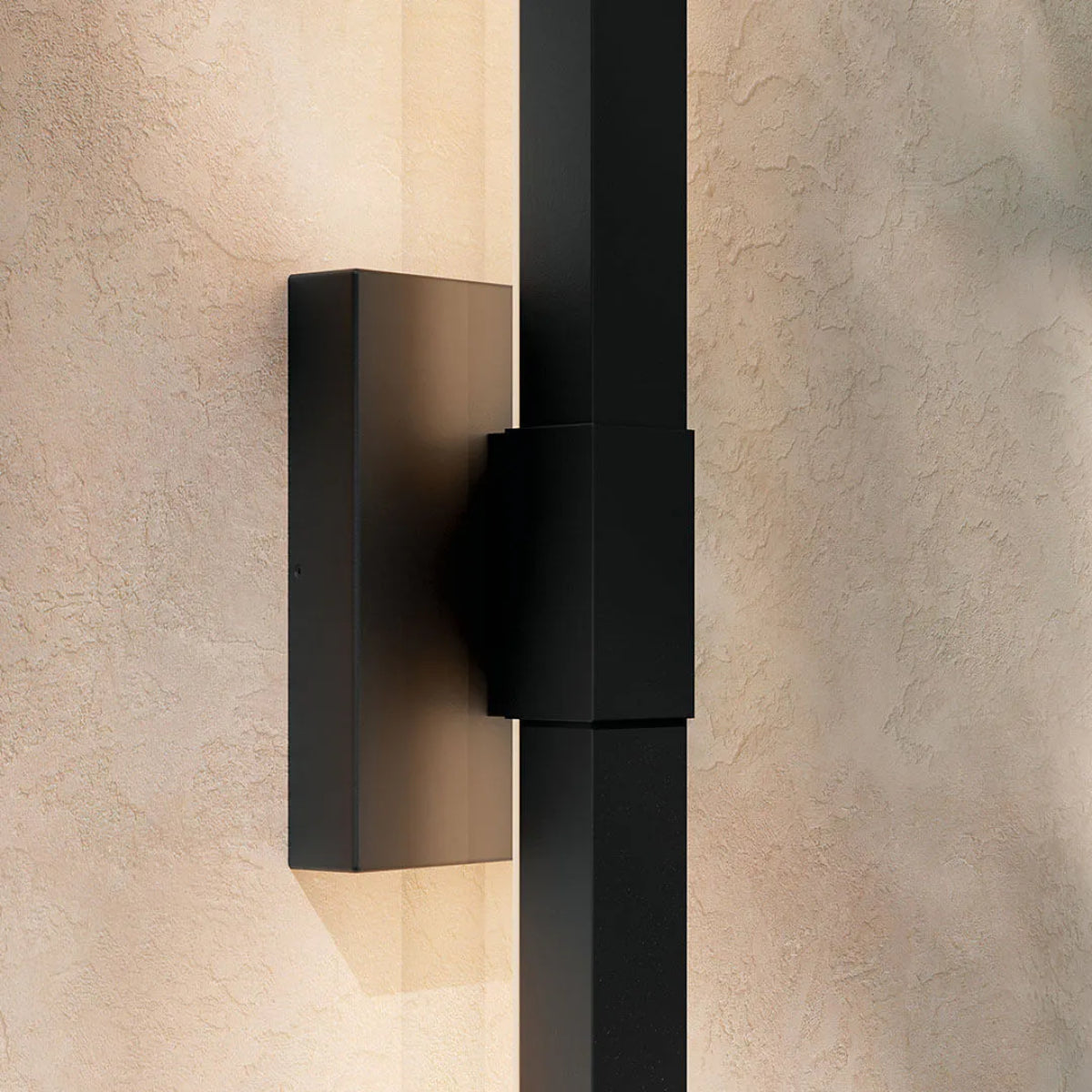 Nocar 22" 1-Light LED Outdoor Wall Light With Clear Acrylic Satin Etched Glass, Black Finish - Bees Lighting