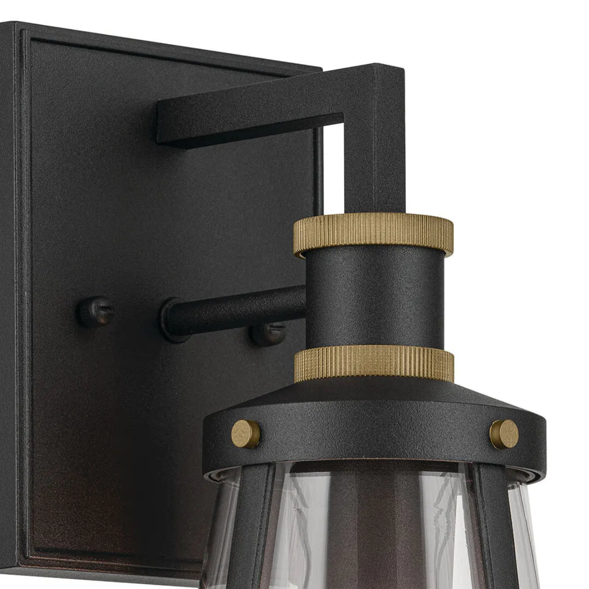 Talman 13" 1-Light Outdoor Wall Light With Clear Glass, Black Finish - Bees Lighting