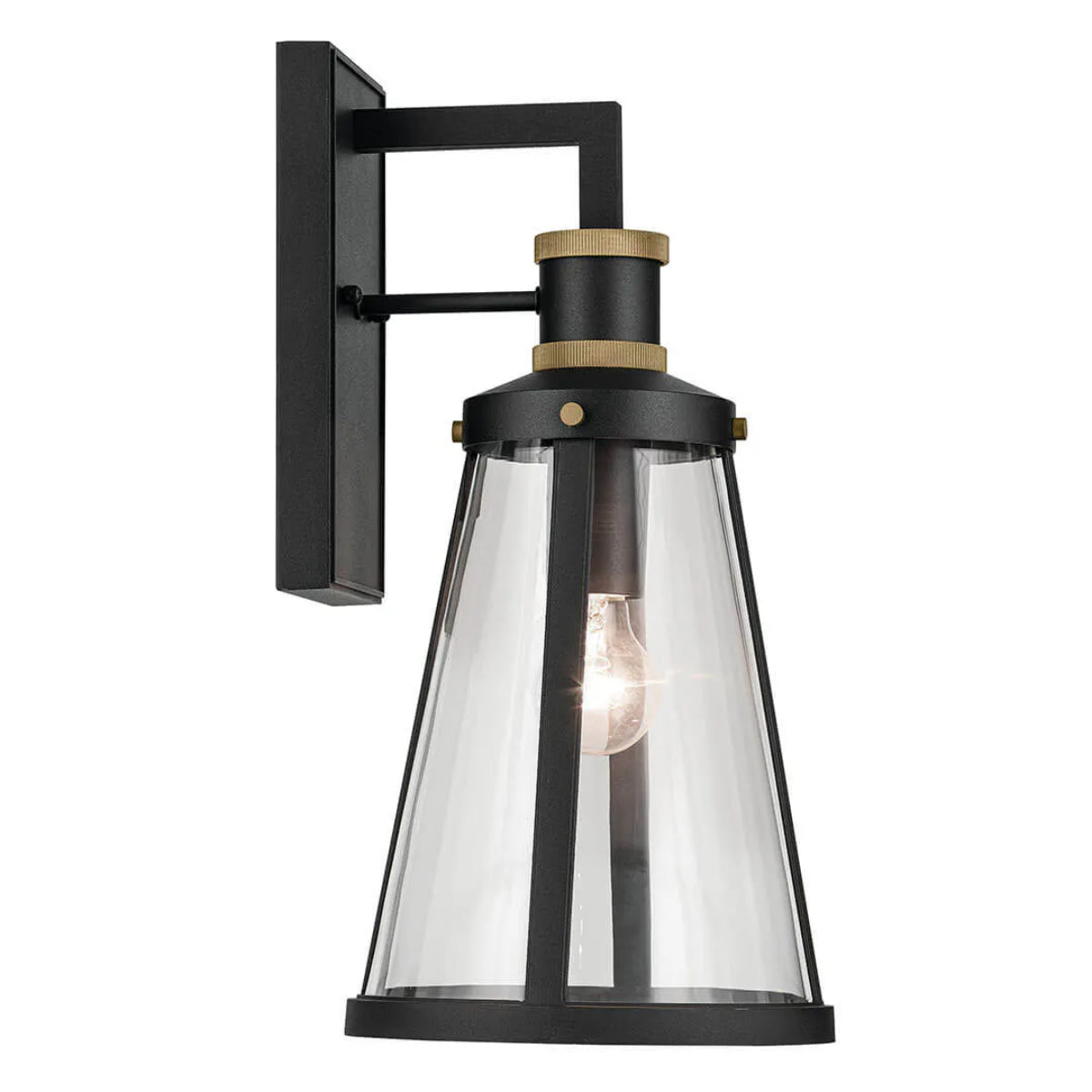 Talman 18" 1-Light Outdoor Wall Light With Clear Glass, Black Finish - Bees Lighting