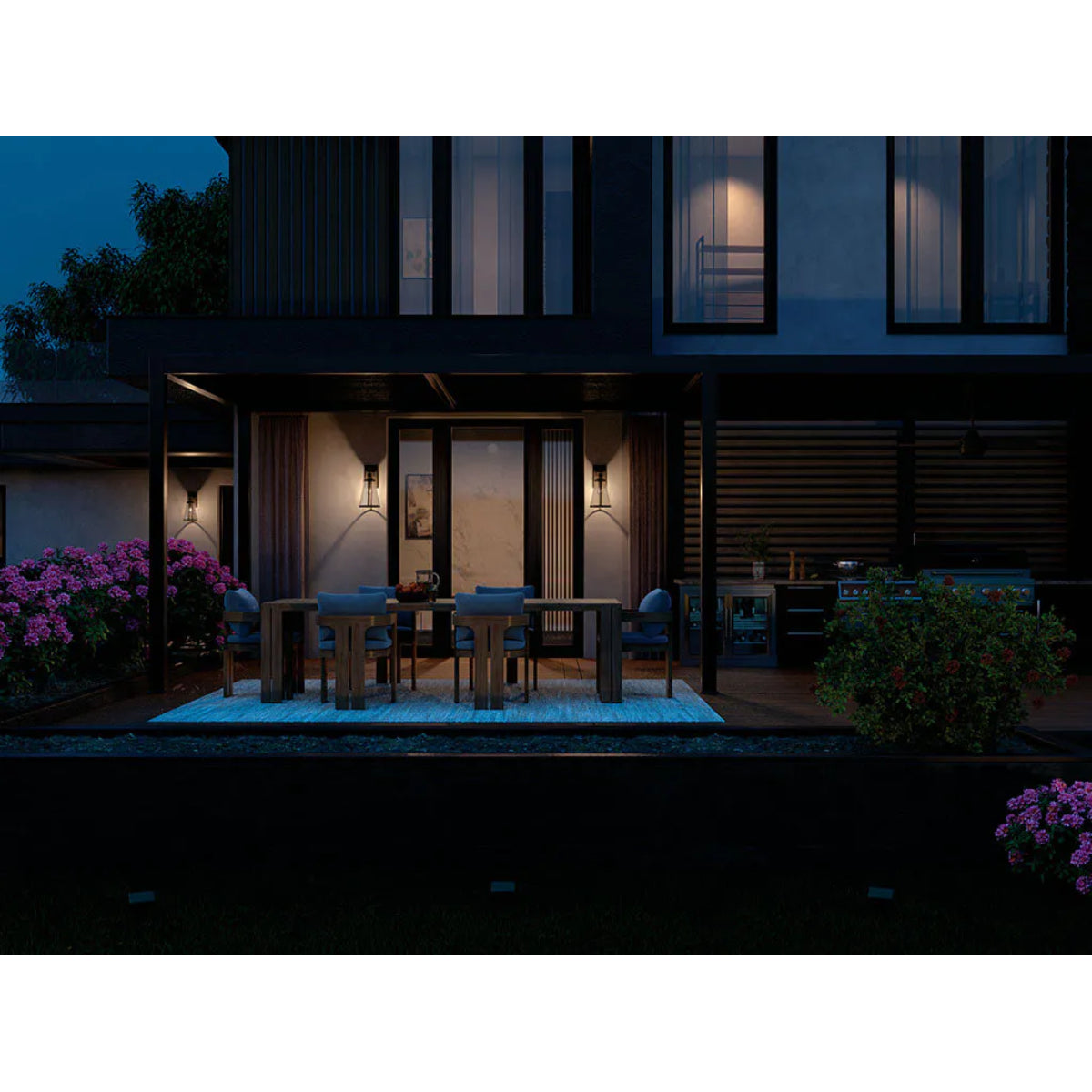 Talman 18" 1-Light Outdoor Wall Light With Clear Glass, Black Finish - Bees Lighting