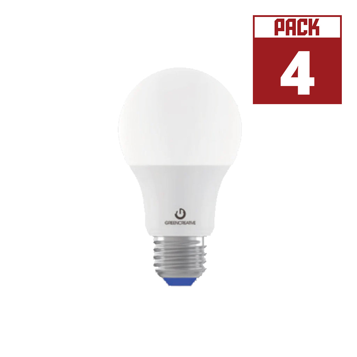 A19 LED Bulb, 5 Watt, 800 Lumens, 3000K, E26 Medium Base, Frosted Finish, Pack Of 4