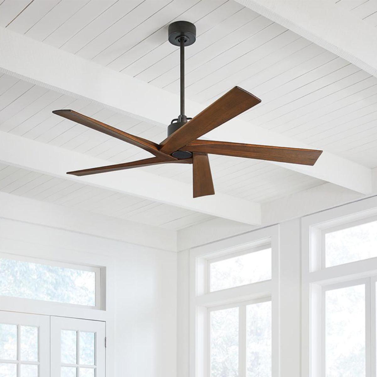 Aspen 56 Inch Aged Pewter Outdoor Ceiling Fan with Remote - Bees Lighting