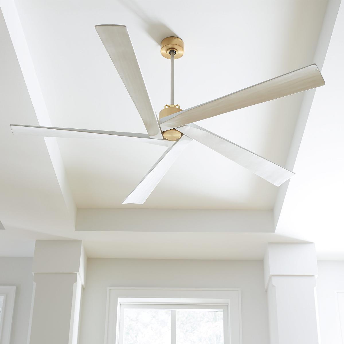Aspen 56 Inch Burnished Brass Outdoor Ceiling Fan with Remote - Bees Lighting