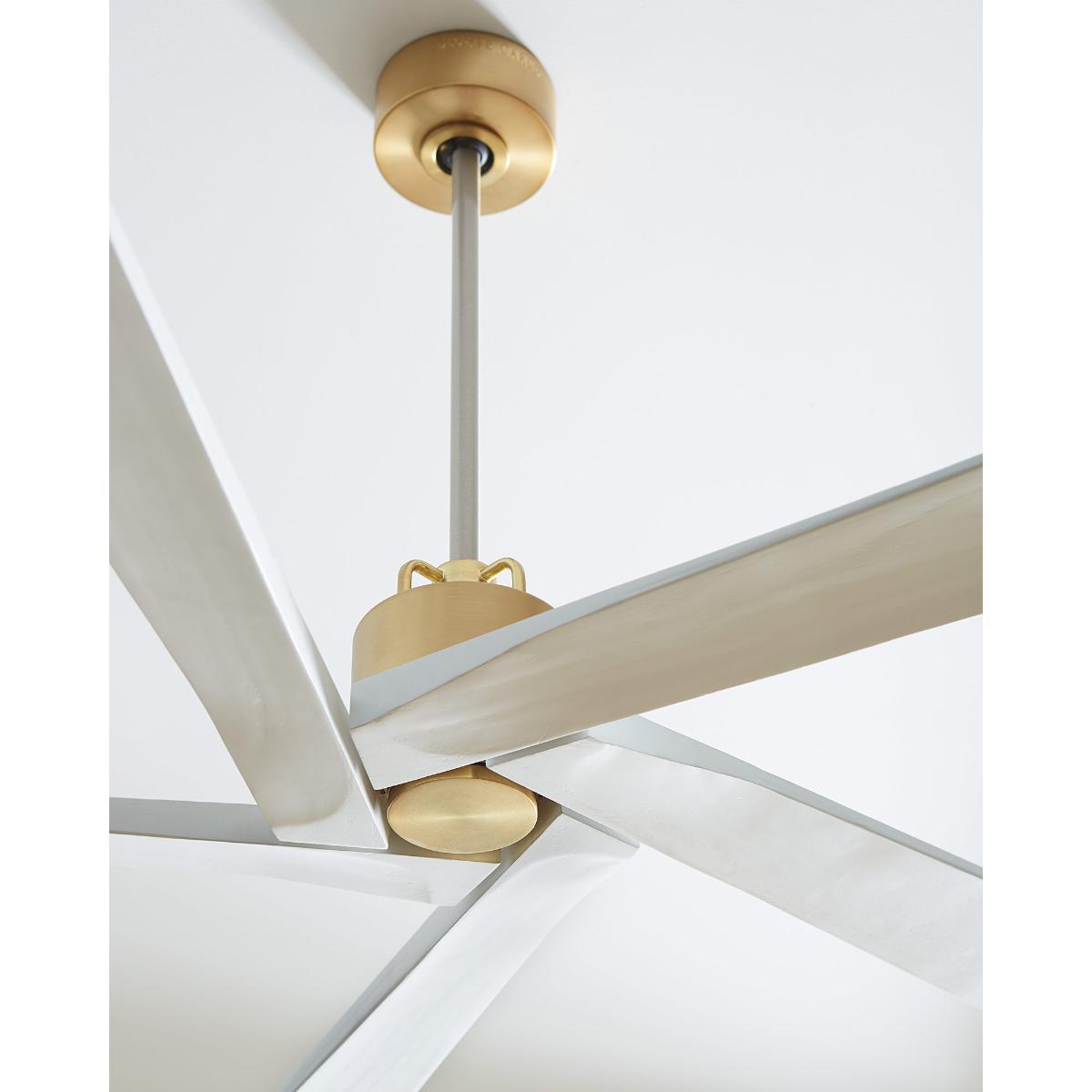 Aspen 56 Inch Burnished Brass Outdoor Ceiling Fan with Remote - Bees Lighting
