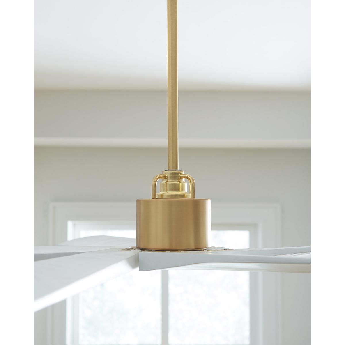 Aspen 56 Inch Burnished Brass Outdoor Ceiling Fan with Remote - Bees Lighting