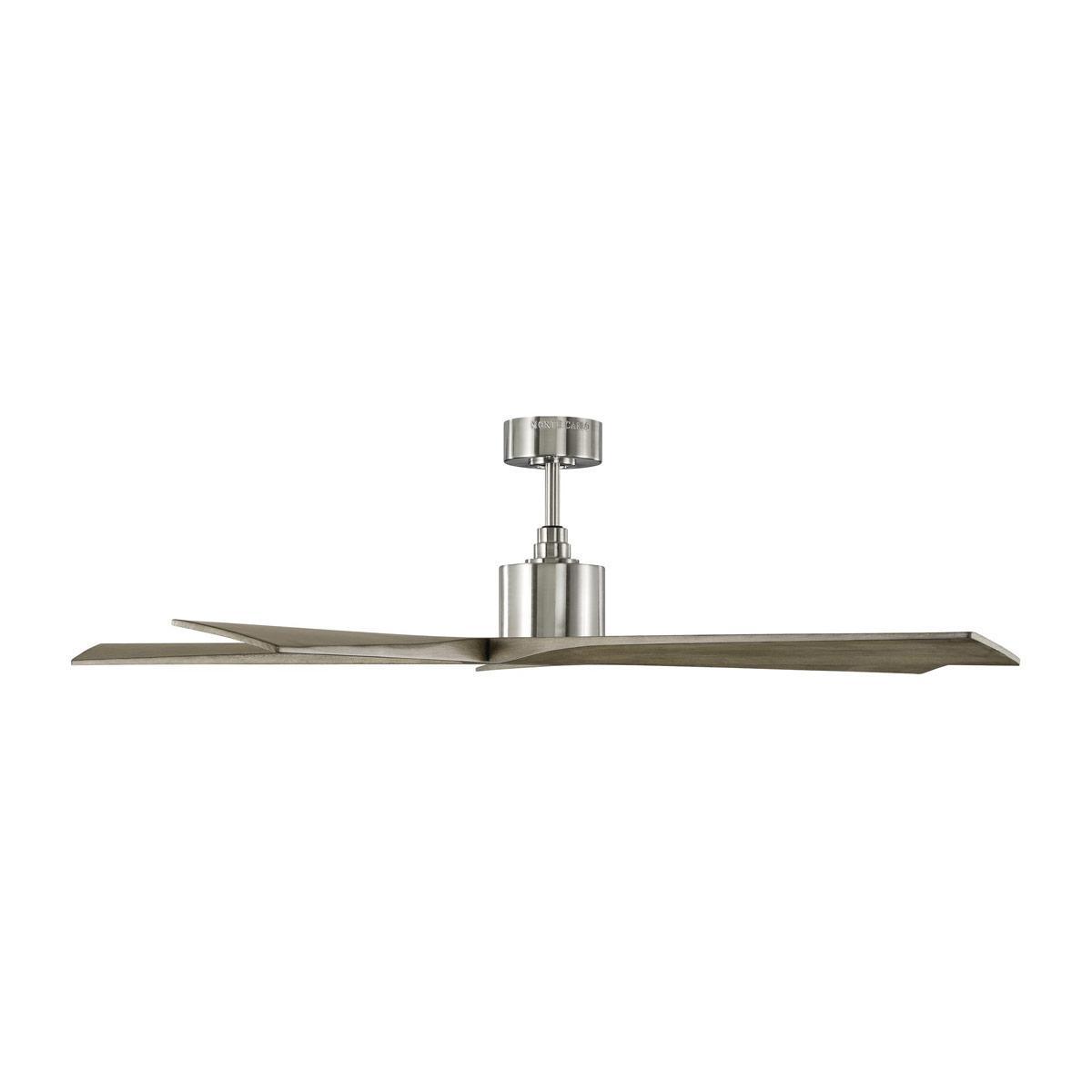 Aspen 56 Inch Brushed Steel Outdoor Ceiling Fan with Remote - Bees Lighting
