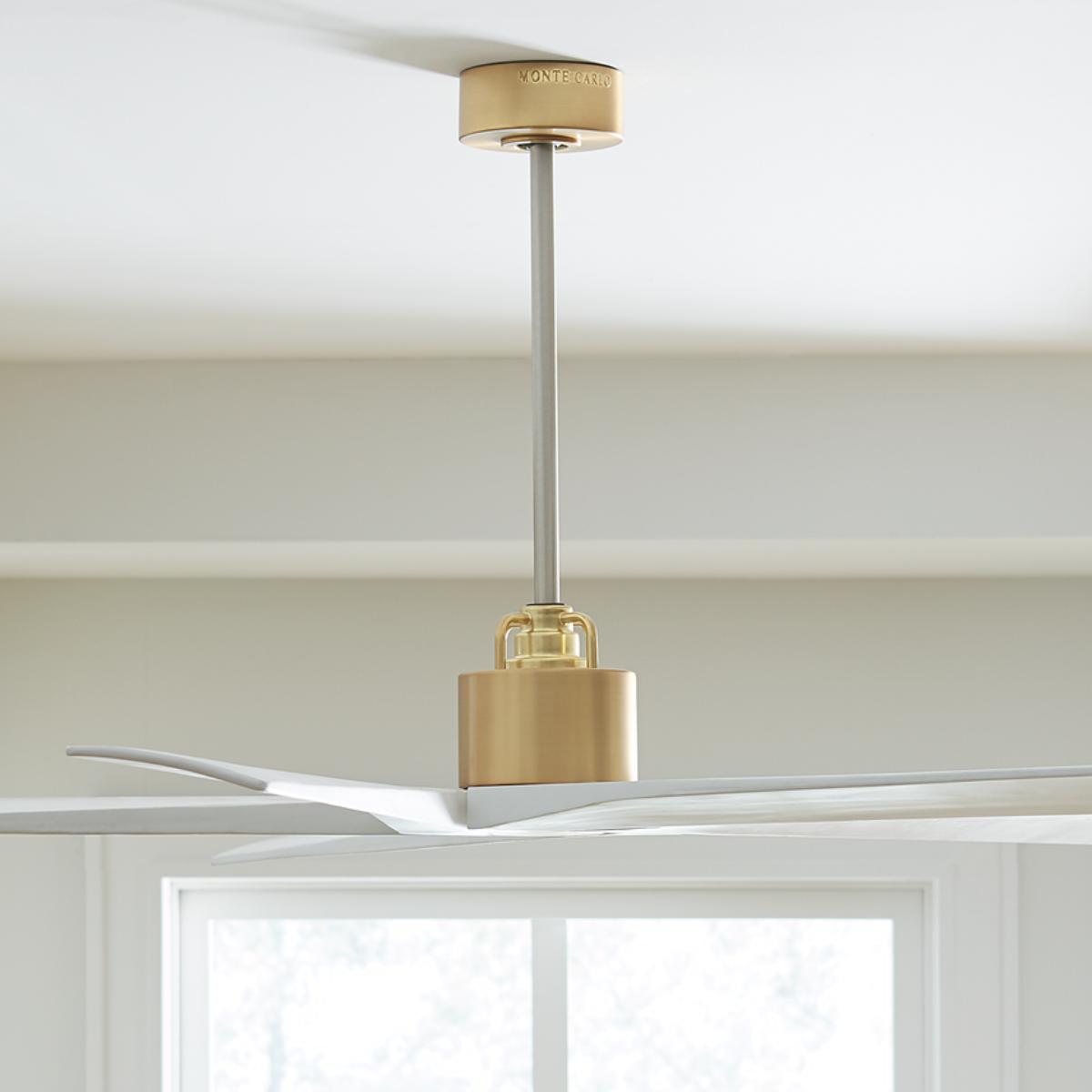 Aspen 70 Inch Burnished Brass Large Outdoor Ceiling Fan with Remote - Bees Lighting