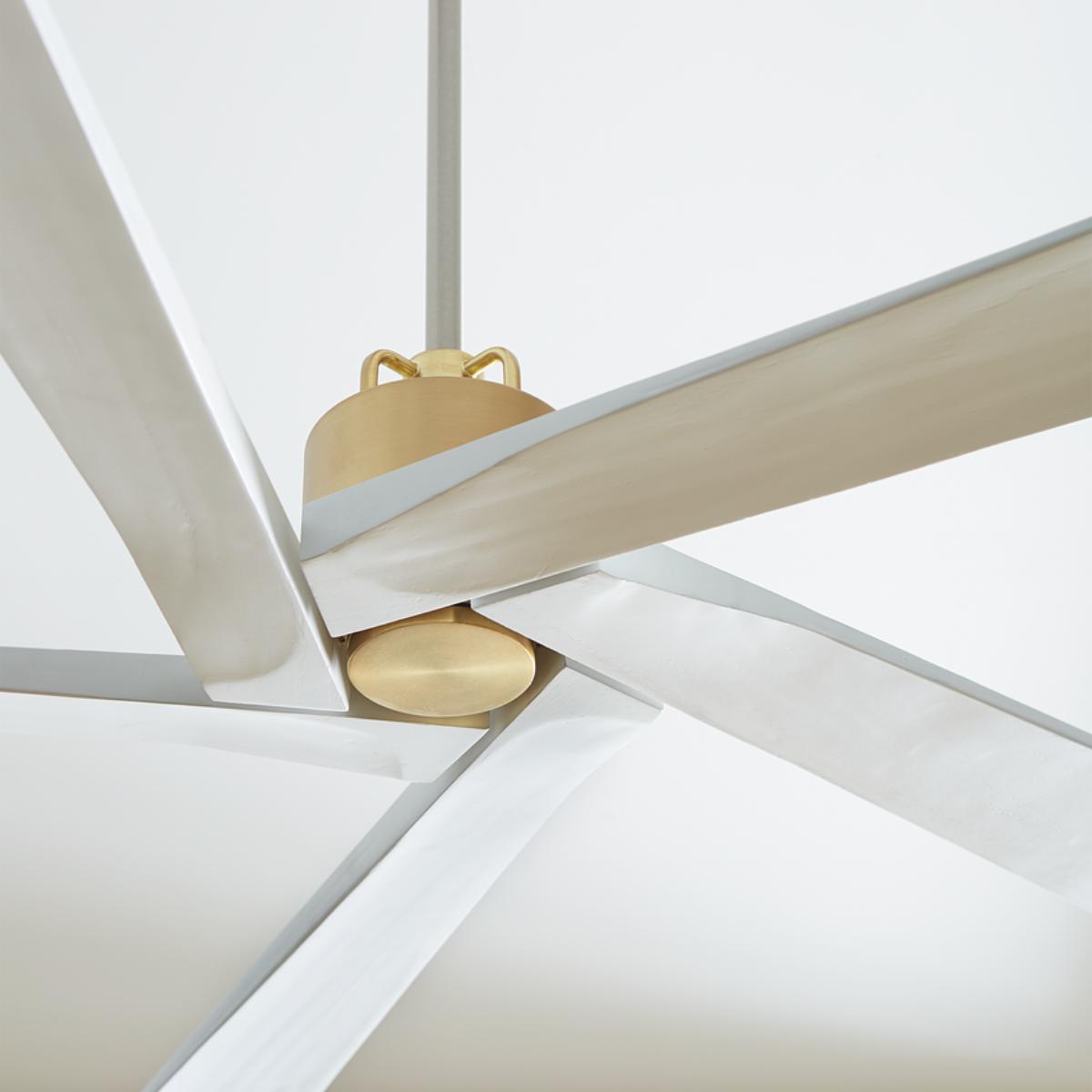 Aspen 70 Inch Burnished Brass Large Outdoor Ceiling Fan with Remote - Bees Lighting