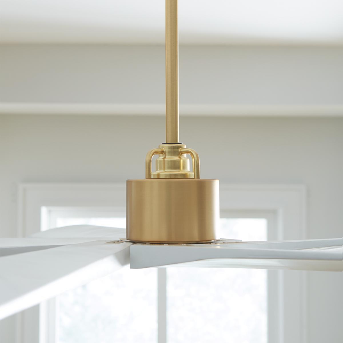 Aspen 70 Inch Burnished Brass Large Outdoor Ceiling Fan with Remote - Bees Lighting