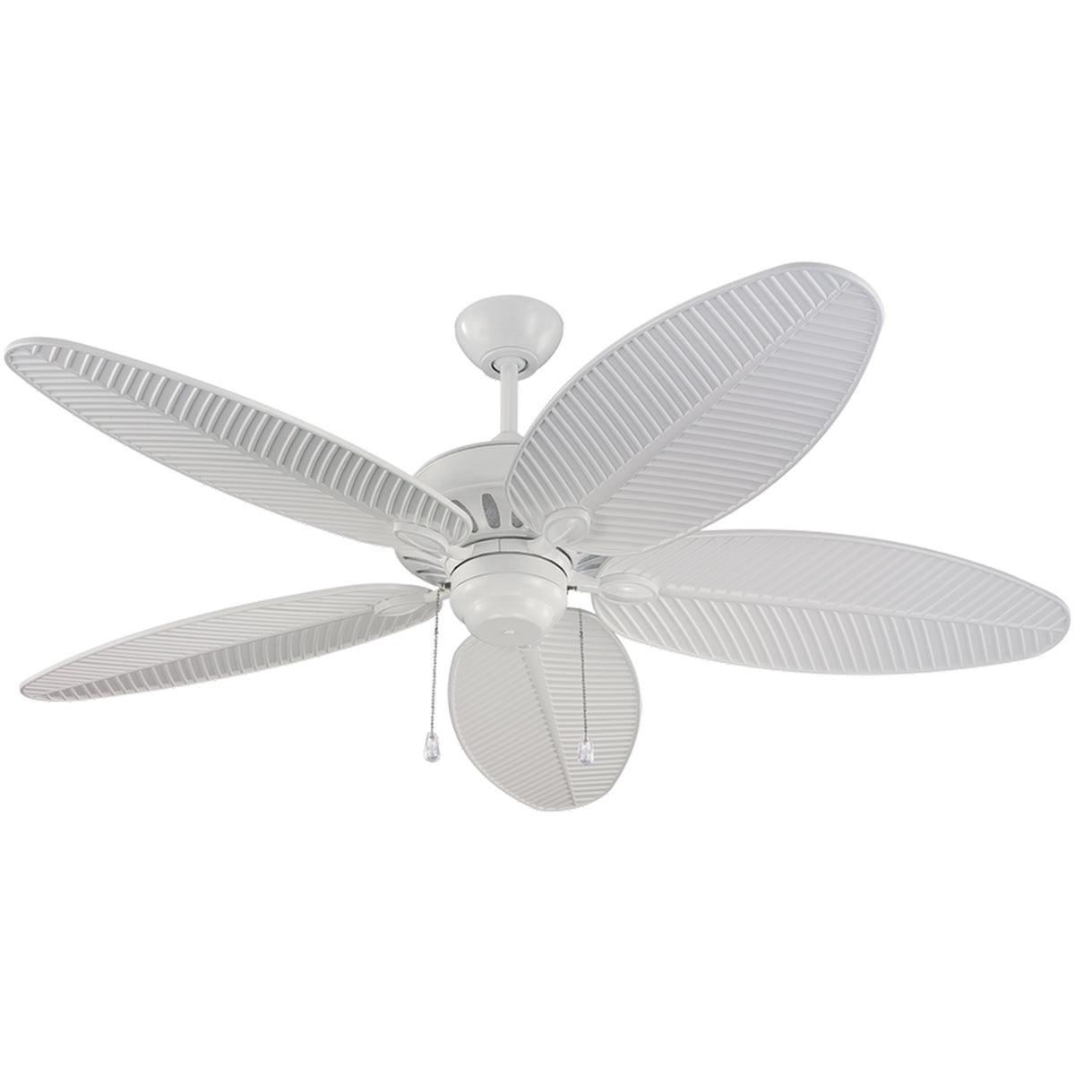 Cruise 52 In. Outdoor Tropical Leaf Blades Ceiling Fan with Pull Chain - Bees Lighting