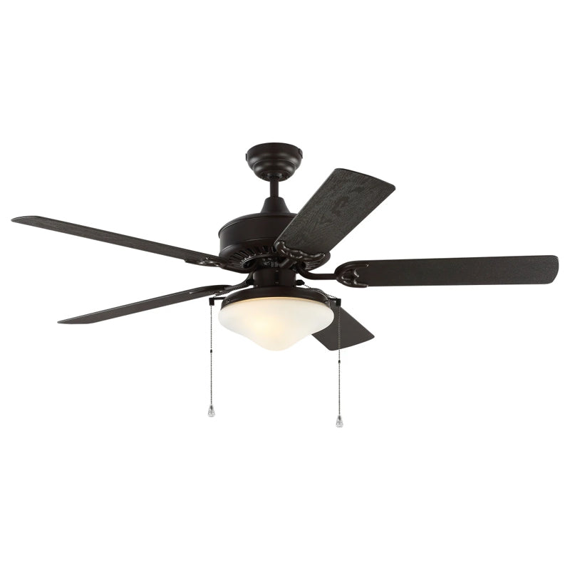 Haven 52 Inch Matte Black Outdoor Ceiling Fan With Light