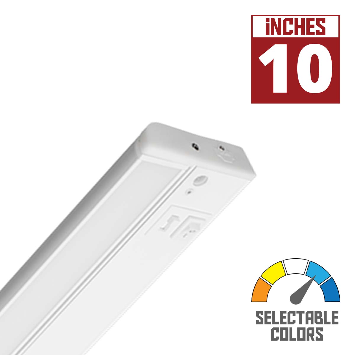 LED 5 Complete 10 Inch Swivel Under Cabinet LED Light, 385 Lumens, Linkable, Selectable CCT 2700K to 5000K, 120V