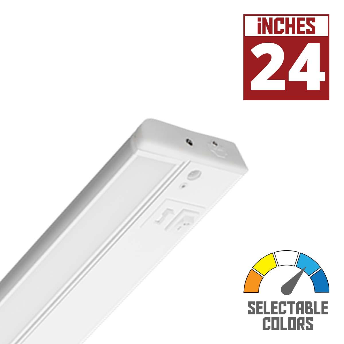 LED 5 Complete 24 Inch Swivel Under Cabinet LED Light, 925 Lumens, Linkable, Selectable CCT 2700K to 5000K, 120V