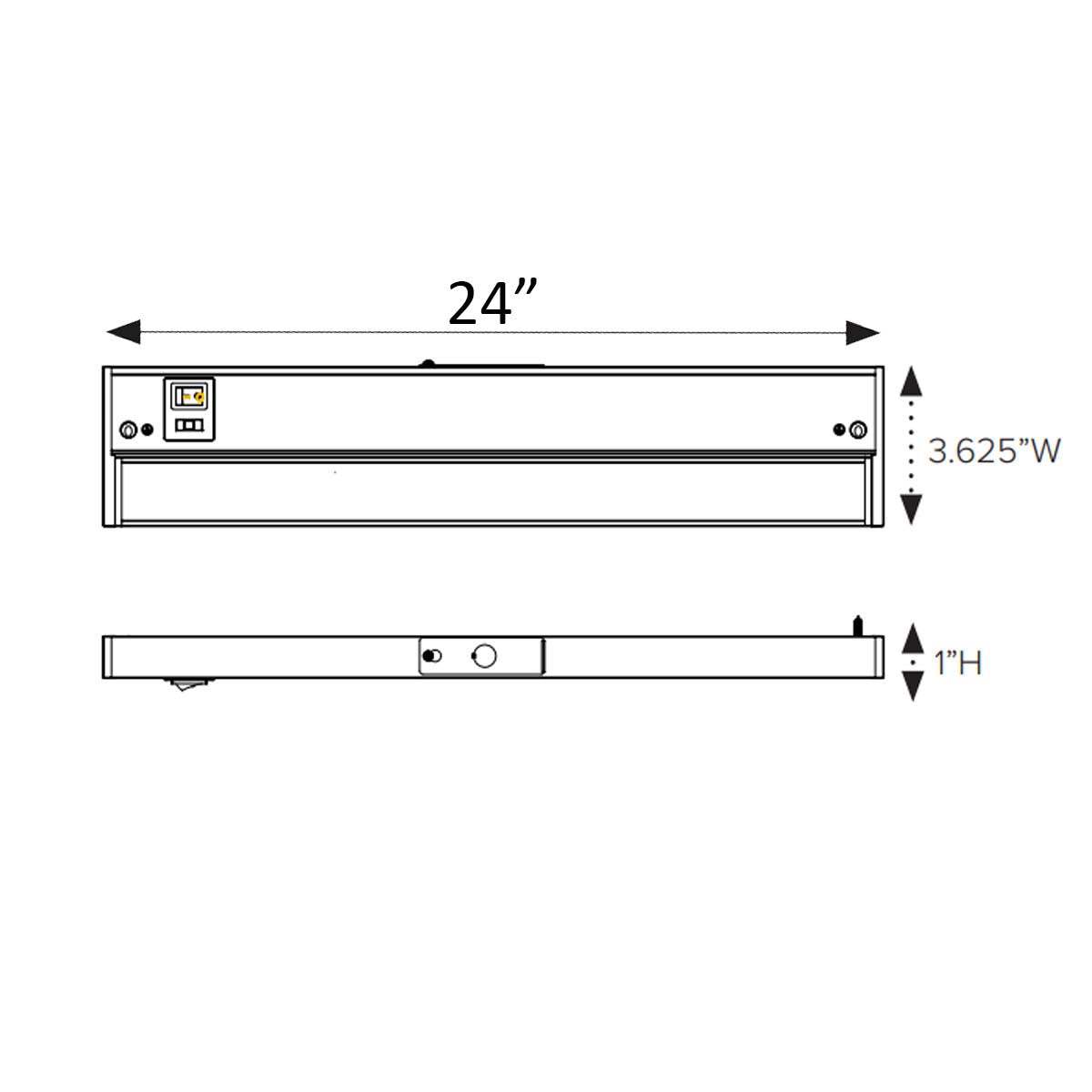 LED 5-Complete 24" Under Cabinet LED Light, Selectable CCT, 15 Watts, 120V, Bronze - Bees Lighting