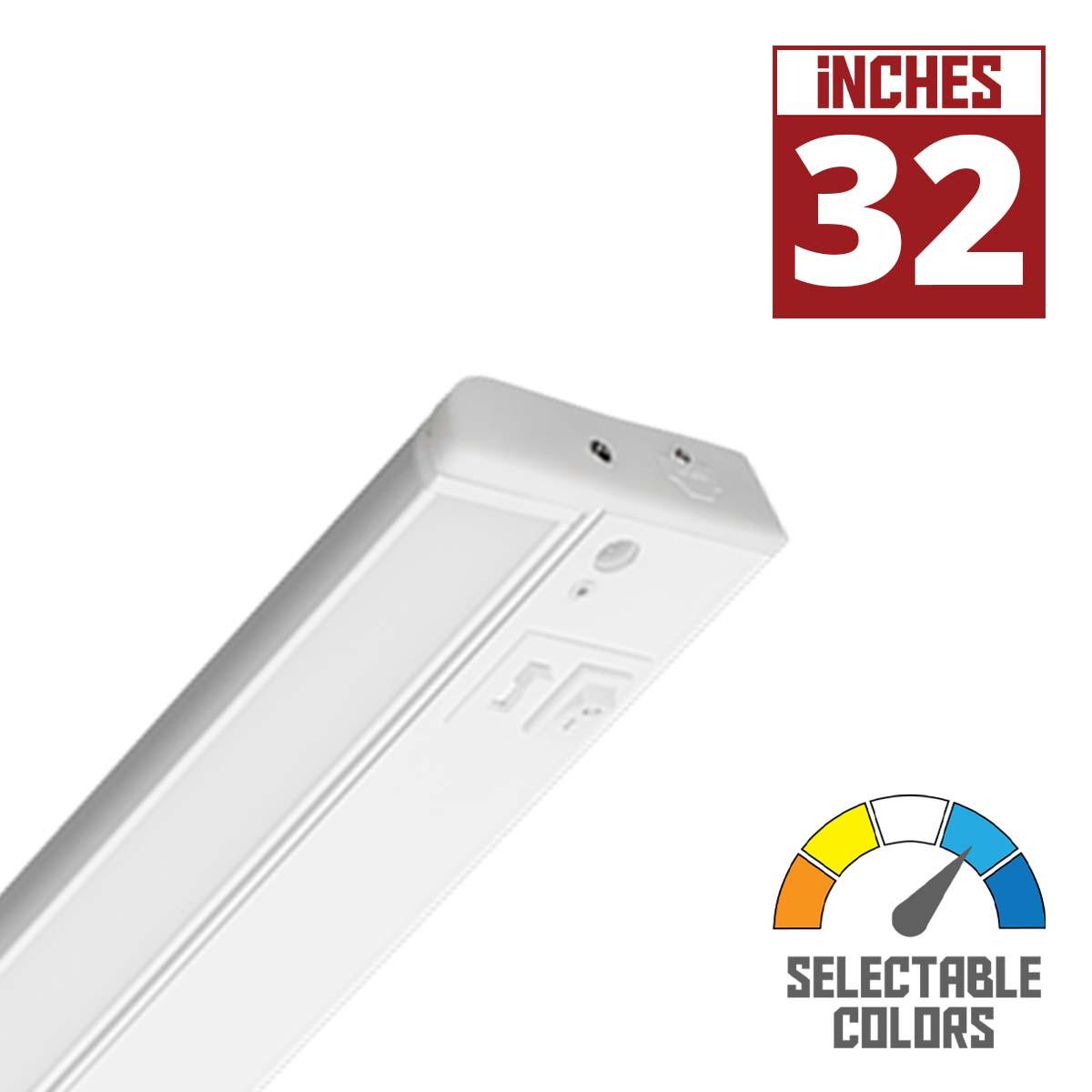 LED 5 Complete 32 Inch Swivel Under Cabinet LED Light, 1050 Lumens, Linkable, Selectable CCT 2700K to 5000K, 120V