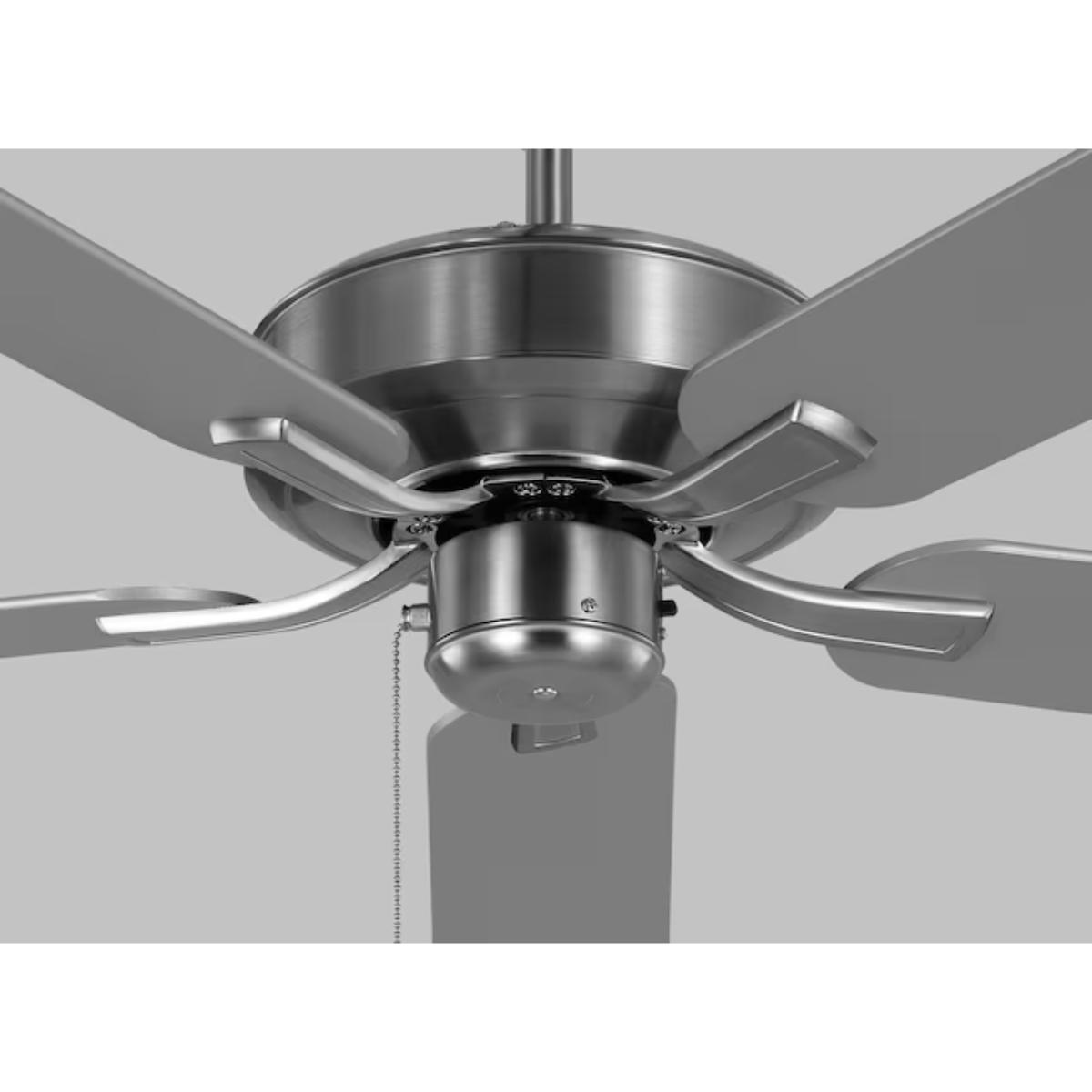 Linden 52" Brushed Steel Dual Mount Ceiling Fan with Pull Chain - Bees Lighting