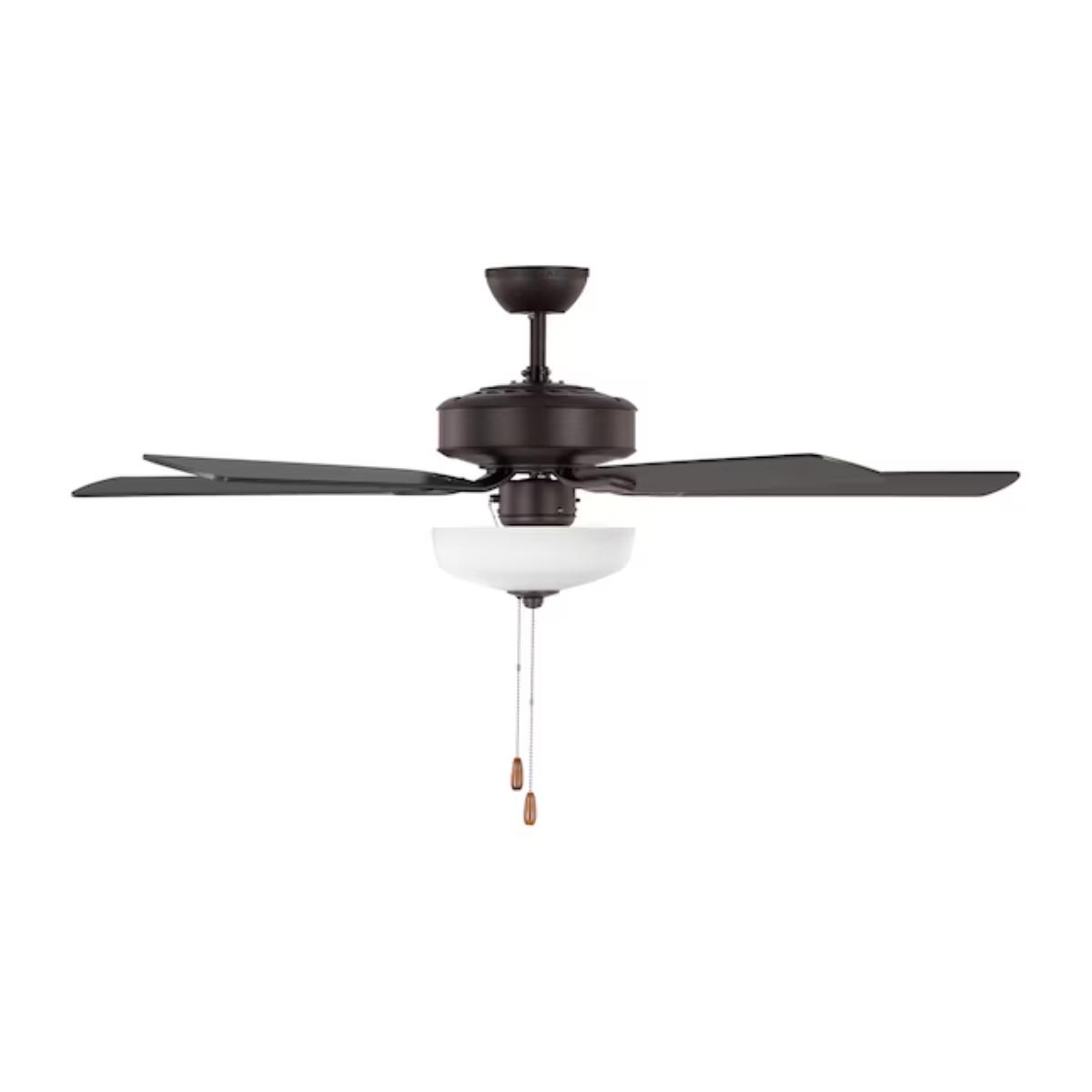 Linden 52" Bronze LED Dual Mount Ceiling Fan with Pull Chain - Bees Lighting