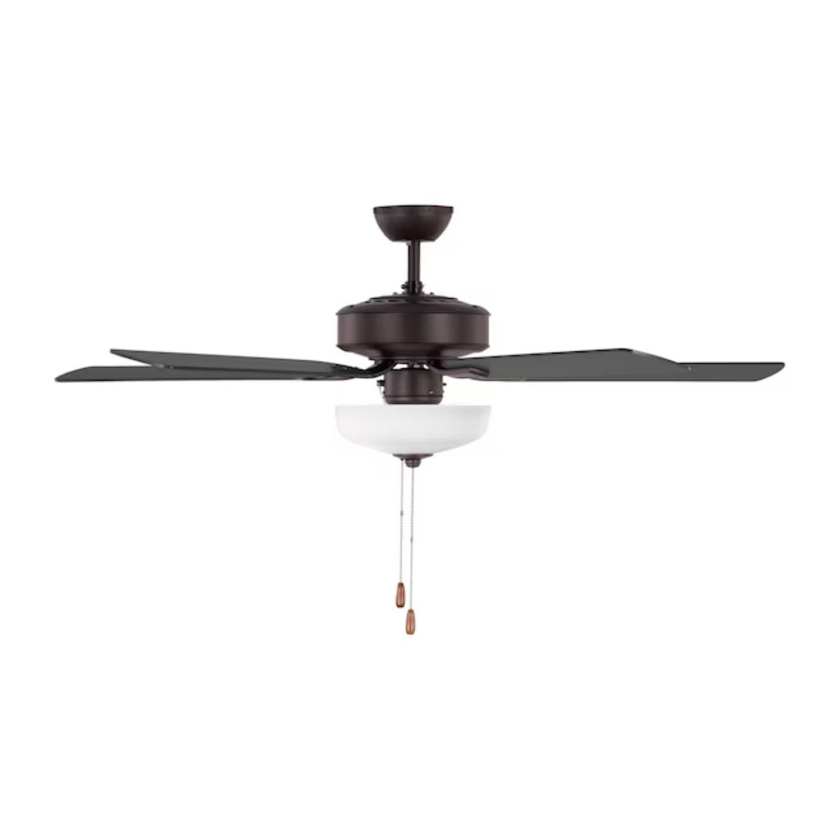 Linden 52" Bronze LED Dual Mount Ceiling Fan with Pull Chain - Bees Lighting