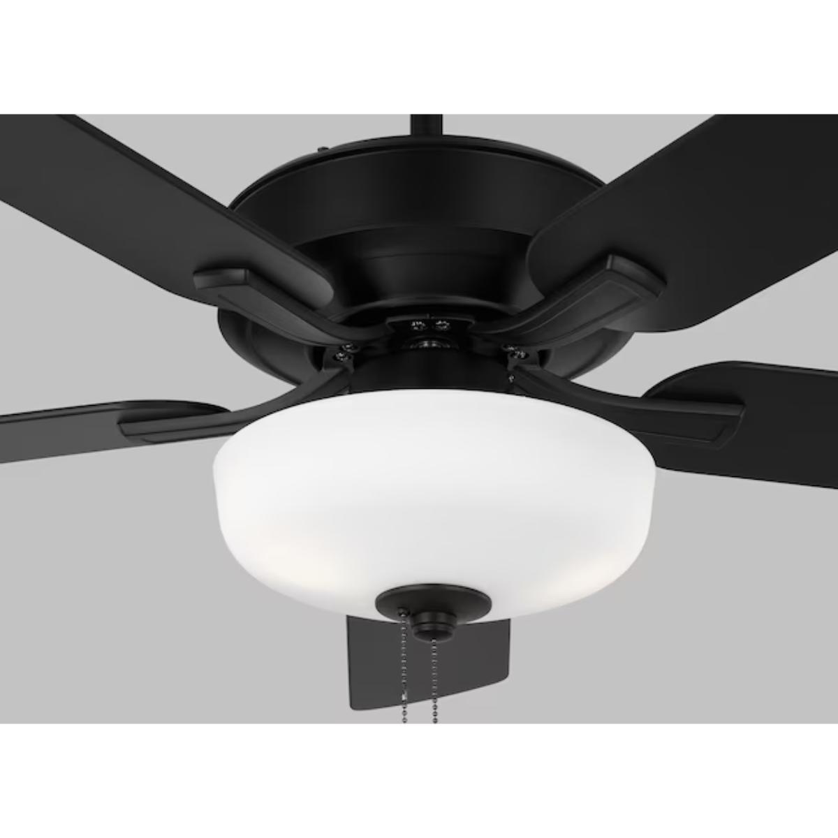 Linden 52" Black LED Dual Mount Ceiling Fan with Pull Chain - Bees Lighting