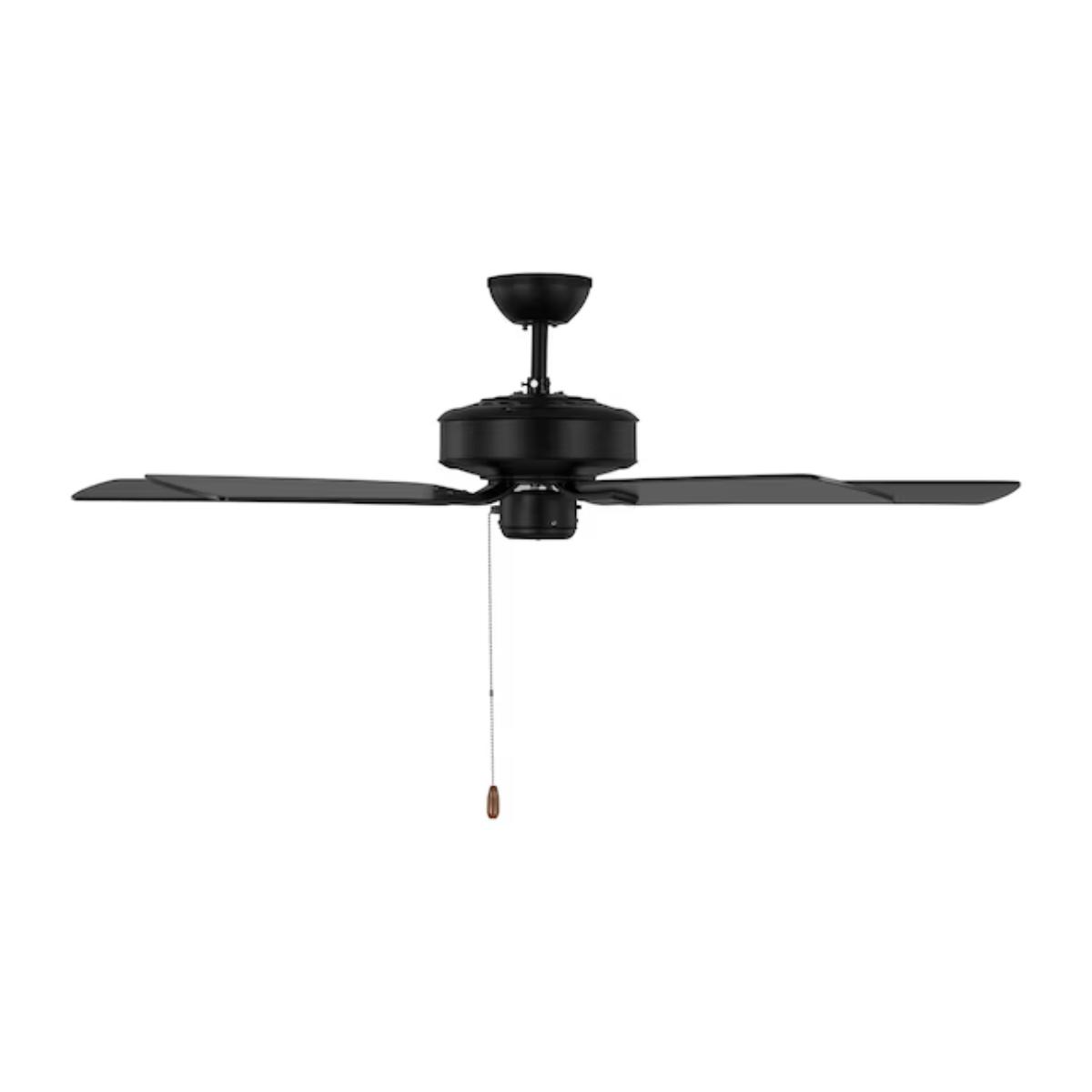 Linden 52" Black Dual Mount Ceiling Fan with Pull Chain - Bees Lighting