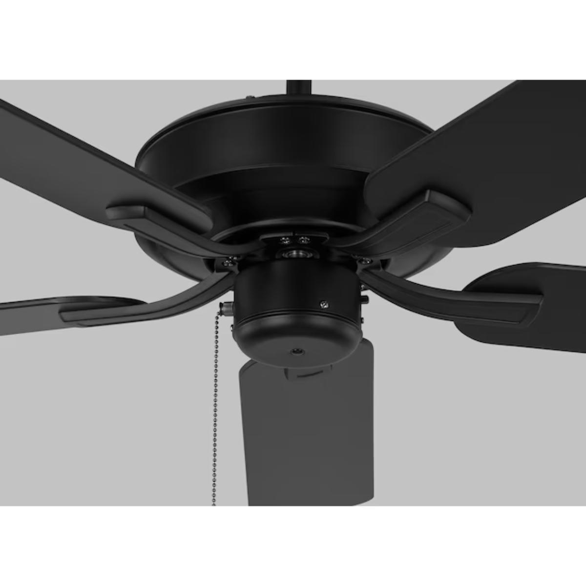 Linden 52" Black Dual Mount Ceiling Fan with Pull Chain - Bees Lighting