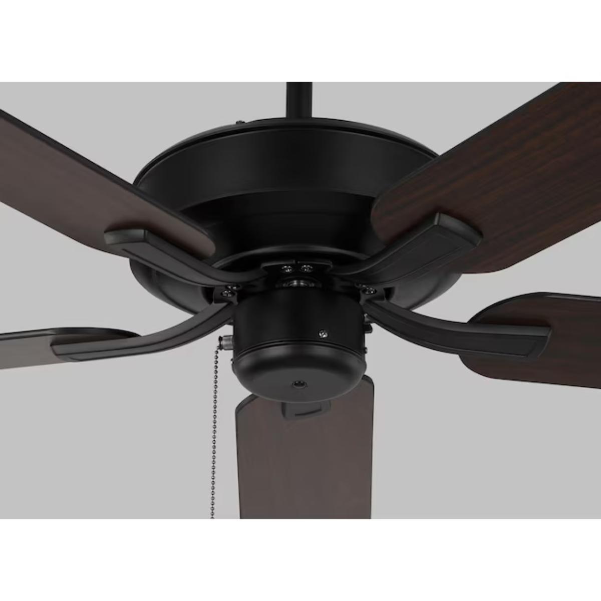 Linden 52" Black Dual Mount Ceiling Fan with Pull Chain - Bees Lighting