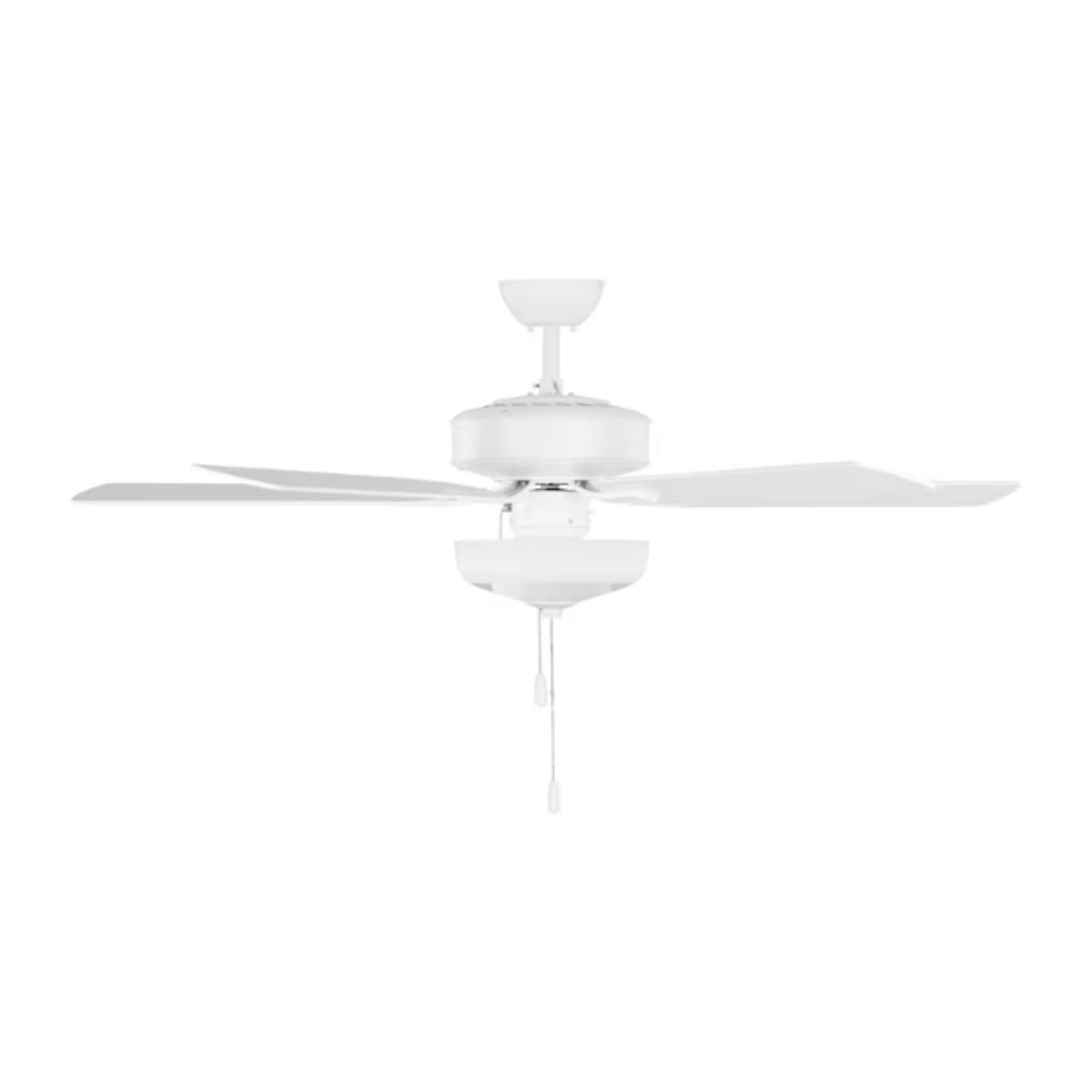 Linden 52" White LED Dual Mount Ceiling Fan with Pull Chain - Bees Lighting