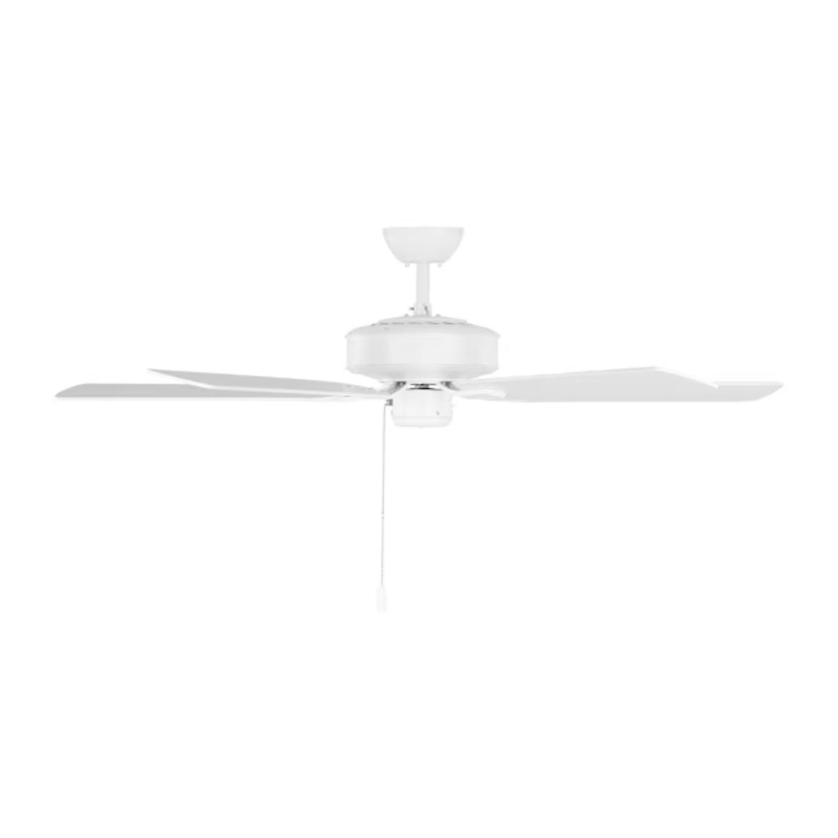 Linden 52" White Dual Mount Ceiling Fan with Pull Chain - Bees Lighting