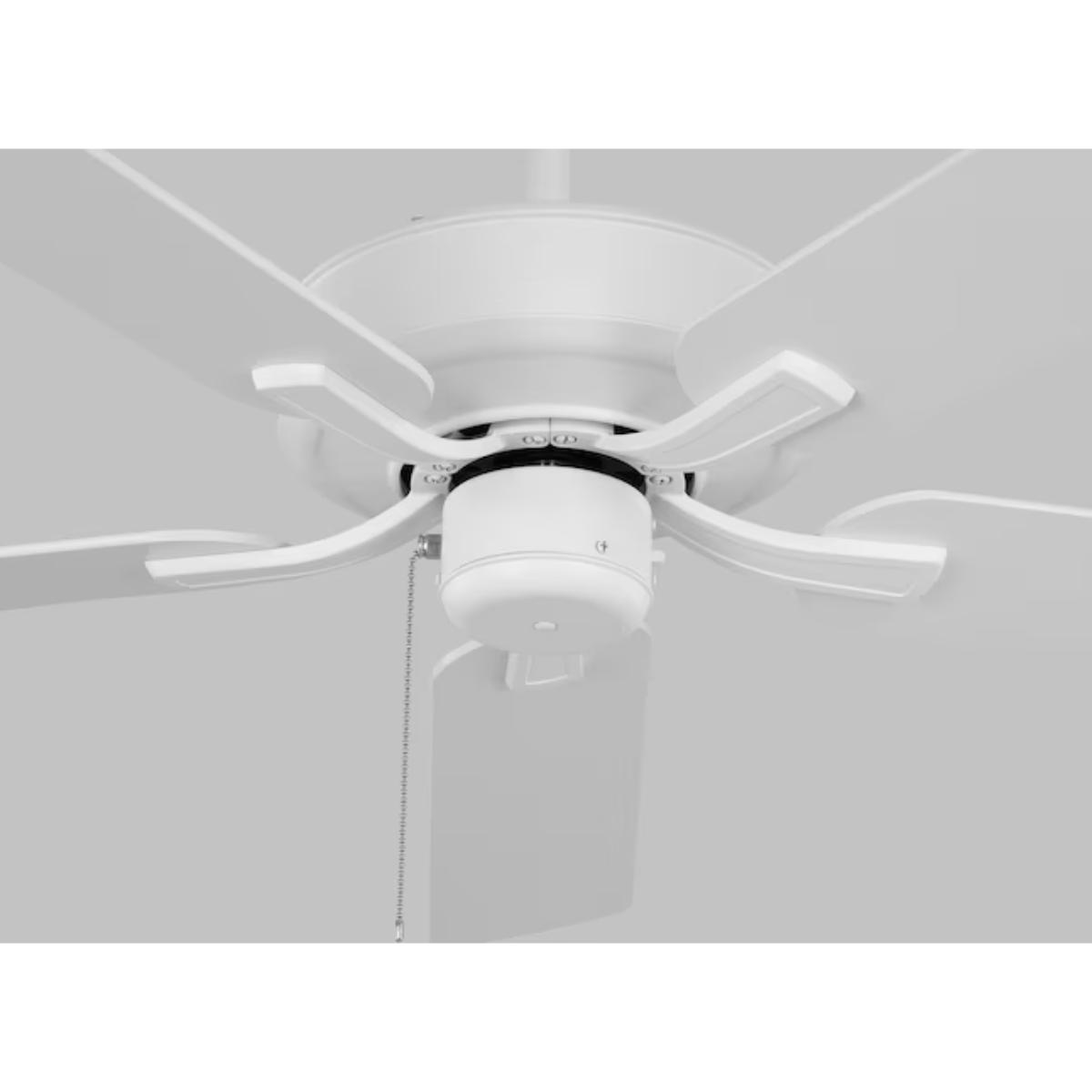 Linden 52" White Dual Mount Ceiling Fan with Pull Chain - Bees Lighting