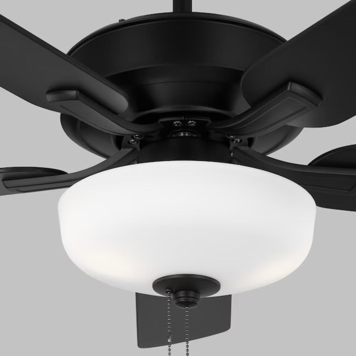 Linden DC 52" Black LED Dual Mount Ceiling Fan with Pull Chain