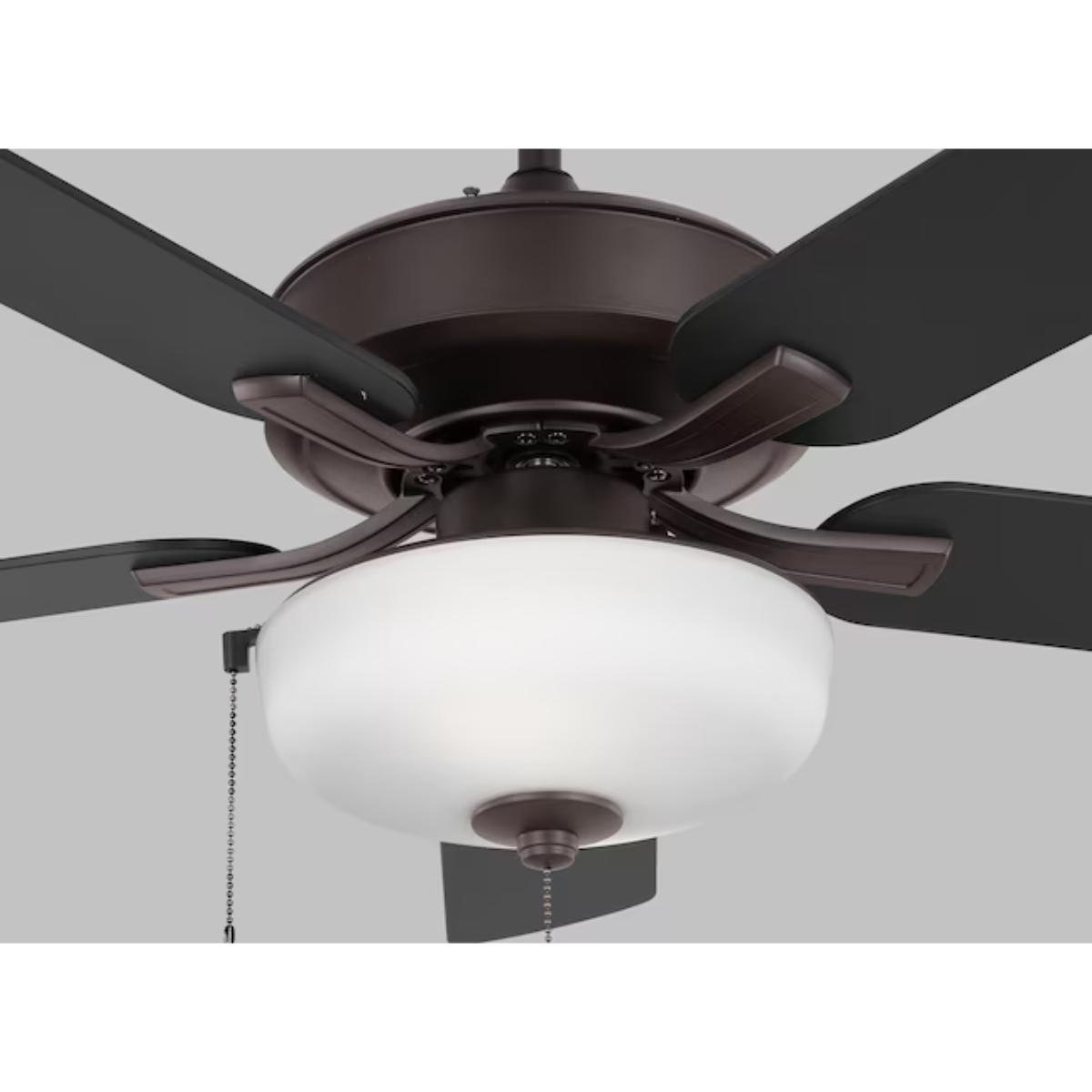 Linden Outdoor 52" Bronze LED Dual Mount Ceiling Fan with Pull Chain