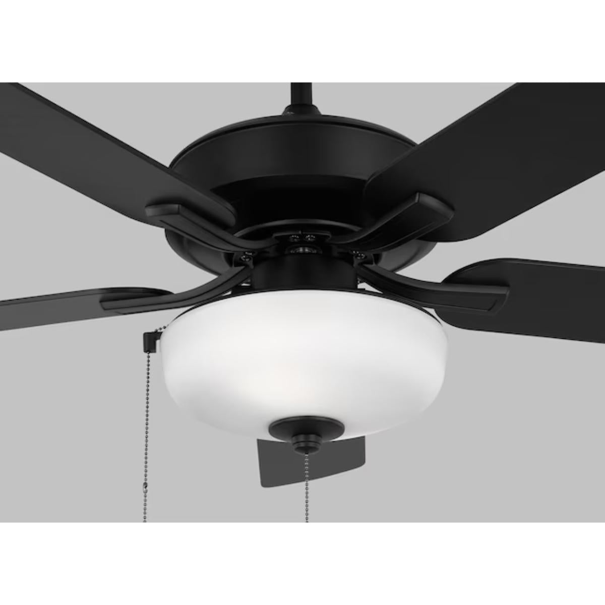 Linden Outdoor 52" Black LED Dual Mount Ceiling Fan with Pull Chain - Bees Lighting