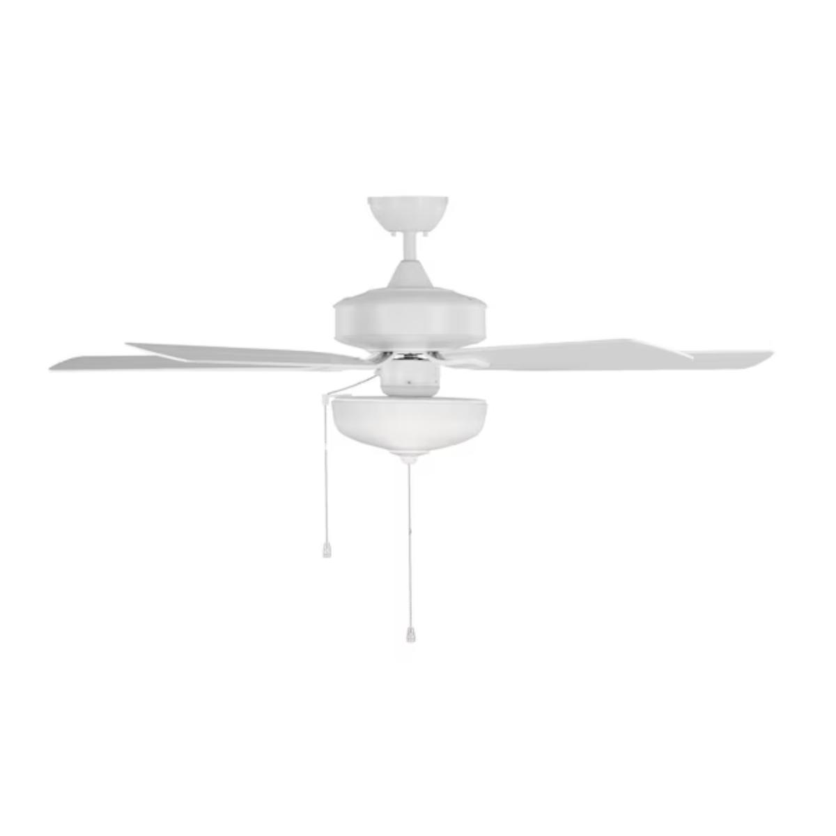 Linden Outdoor 52" White LED Dual Mount Ceiling Fan with Pull Chain - Bees Lighting
